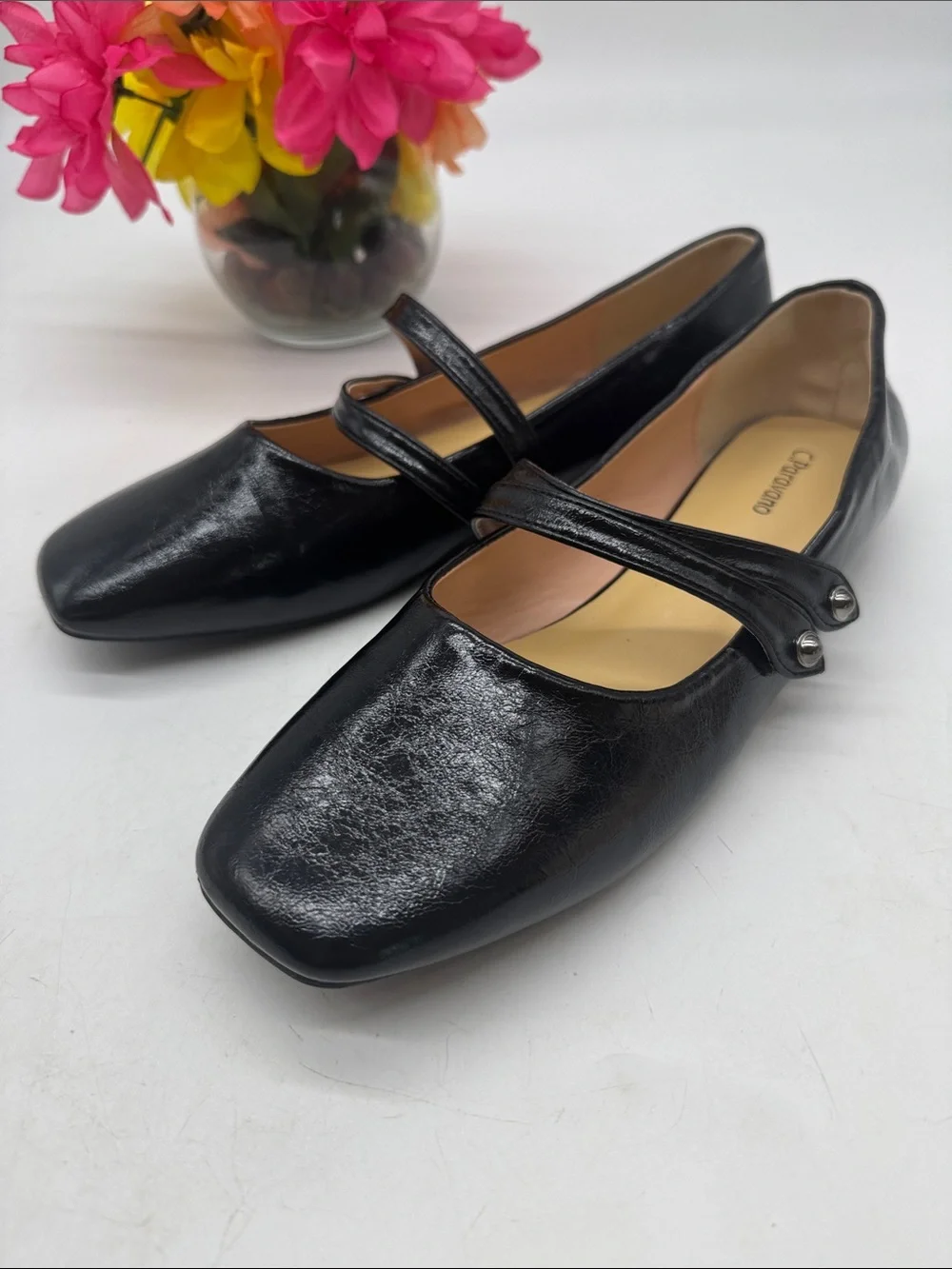 C. Paravano Charming Black Mary Jane Flats by BFL10114E